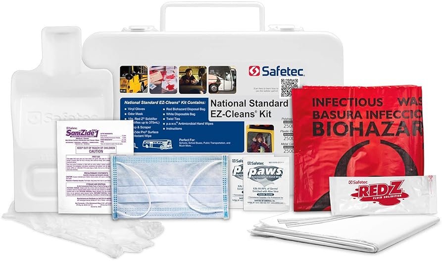 Safetec National Standard EZ-Cleans Kit (Hard case) Body Fluid Spill Kit (12 Kits/case) - Product Image