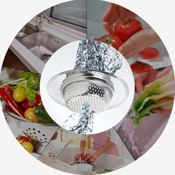 Fengbao 2PCS Kitchen Sink Strainer - Stainless Steel, Large Wide Rim 4.5" Diameter - Image 6