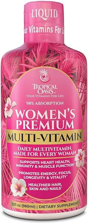 Premium Liquid Multivitamin for Women | Sugar Free Women’s Multivitamin | 100+ Vitamins, Minerals & Herbs Promote Anti-Aging, Heart, Brain & Bone Health |98% Absorption Rate | Non-GMO | 32 Serv - Product Image