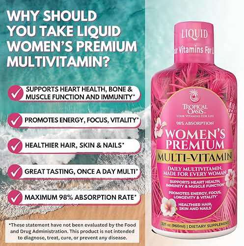 Premium Liquid Multivitamin for Women | Sugar Free Women’s Multivitamin | 100+ Vitamins, Minerals & Herbs Promote Anti-Aging, Heart, Brain & Bone Health |98% Absorption Rate | Non-GMO | 32 Serv - Image 5