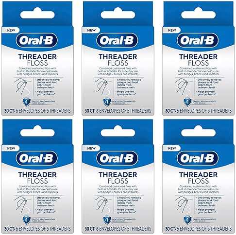 Oral-B Glide Threader Floss, 30-Count (Pack of 6) - Image 1