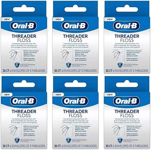 Oral-B Glide Threader Floss, 30-Count (Pack of 6) - Product Image