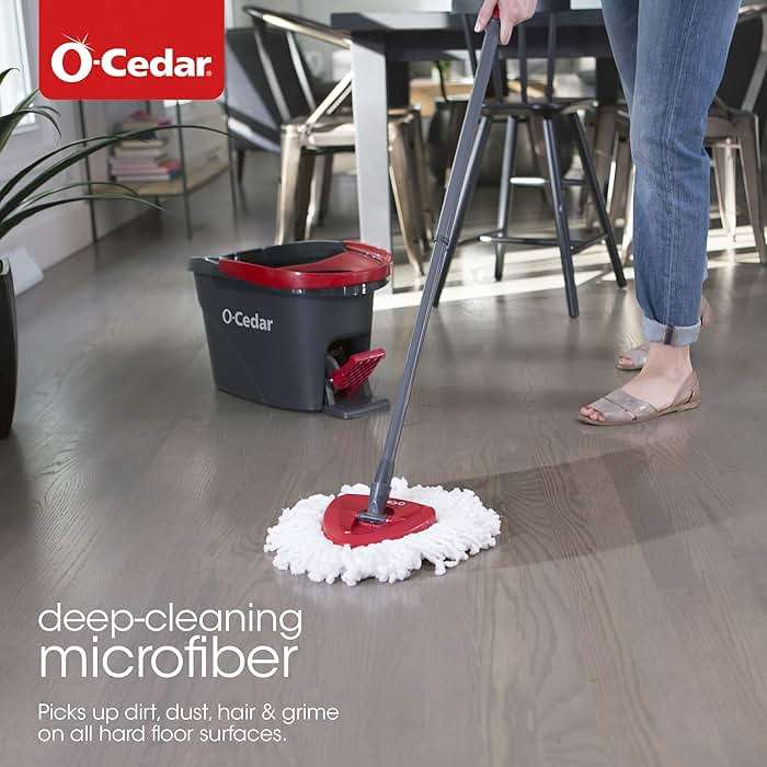 O-Cedar EasyWring Microfiber Spin Mop and Bucket Cleaning System - Image 5