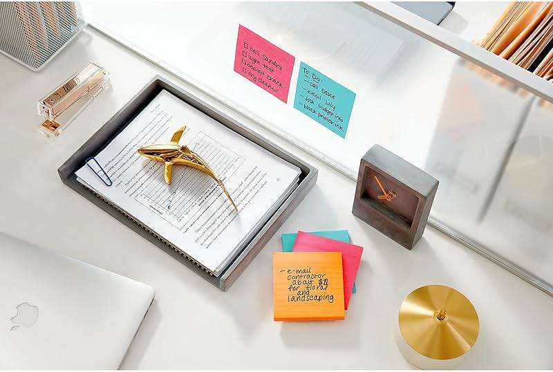 Post-it Super Sticky Notes, 6 Lined Sticky Note Pads, 4 x 4 in., School Supplies, Office Products, 2X the Sticking Power, Supernova Neons Collection - Image 2