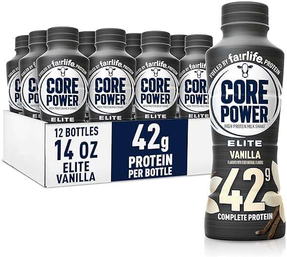 Core Power Elite High Protein Shake, Vanilla, 42g Bottle, 14oz, 12 Pack - Image 1