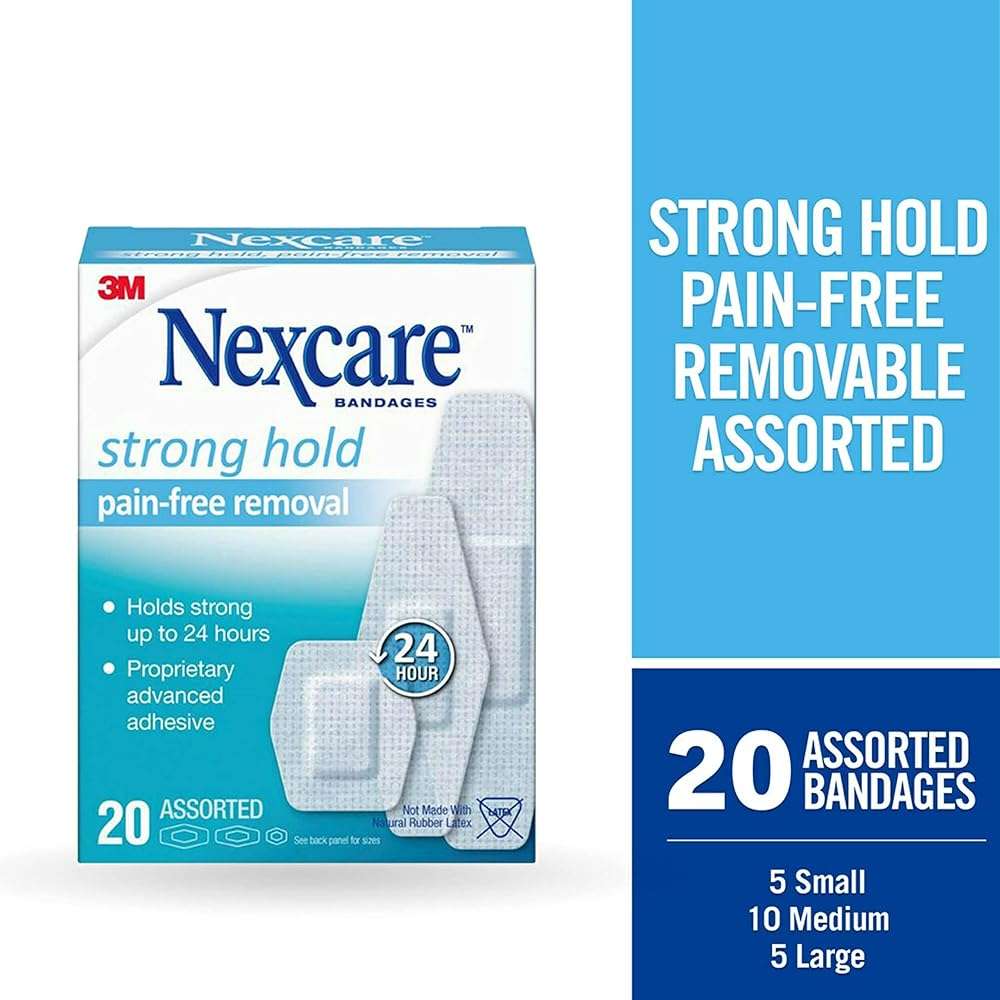 Nexcare Strong Hold Pain Free Removal Bandages, Assorted, 20 count - Image 2