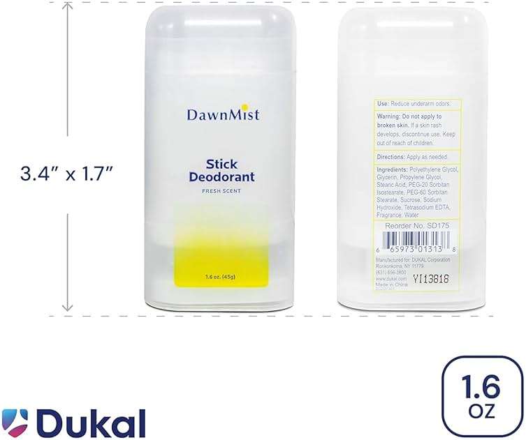 Dukal Dawn Mist Stick Deodorant, Fresh Scent 1.6 oz. Clear (Box of 144) - Image 2