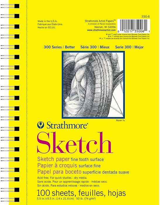 Strathmore 300 Series Sketch Pad, 5.5x8.5 inch, 100 Sheets, Side Wire - Artist Sketchbook for Drawing, Illustration, Art Class Students - Image 1