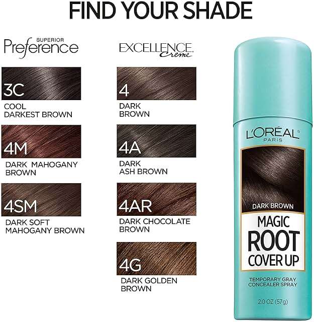 L'Oreal Paris Magic Root Cover Up Gray Hair Spray, 100% Gray Hair Coverage with Buildable, Lightweight, Transfer-Resistant, and Temporary Formula, Ammonia-Free, Dark Brown, 2 oz (2 Count) - Image 5
