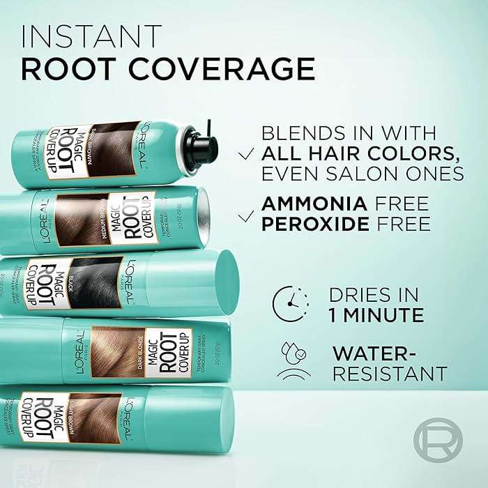 L'Oreal Paris Magic Root Cover Up Gray Hair Spray, 100% Gray Hair Coverage with Buildable, Lightweight, Transfer-Resistant, and Temporary Formula, Ammonia-Free, Dark Brown, 2 oz (2 Count) - Image 6
