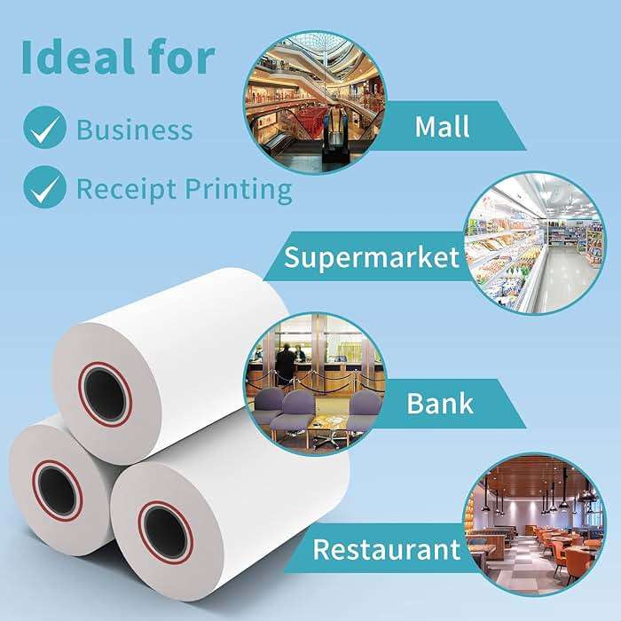 MFLABEL 3-1/8" Thermal Paper Rolls - 10 Rolls x 230ft, Compatible with Star Micronics, Epson, IBM & POS Receipt Printers | Smudge-Proof 80mm Credit Card Paper for Clear Transactions - Image 5