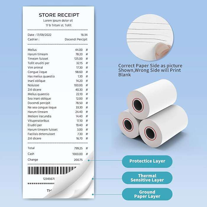 MFLABEL 3-1/8" Thermal Paper Rolls - 10 Rolls x 230ft, Compatible with Star Micronics, Epson, IBM & POS Receipt Printers | Smudge-Proof 80mm Credit Card Paper for Clear Transactions - Image 6
