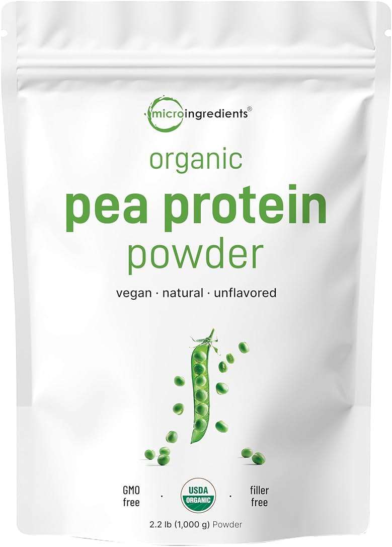 North America Grown, Organic Pea Protein Powder, 1KG (2.2 Pounds) | Plant-Based Vegan Protein, Meatless Protein Supplement, Natural Branched Chain Amino Acids | Non-GMO, Soy Free - Image 1
