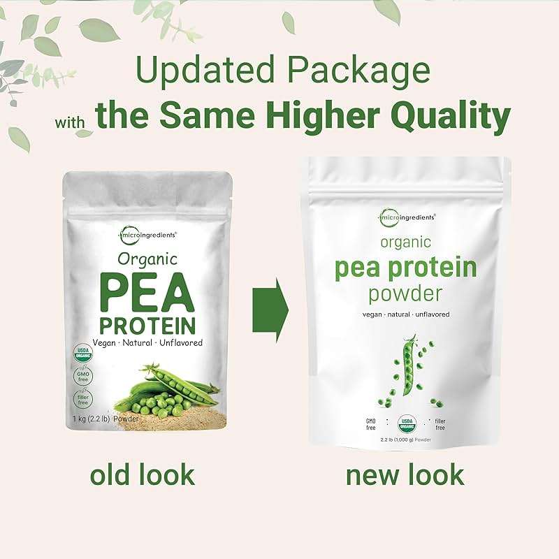 North America Grown, Organic Pea Protein Powder, 1KG (2.2 Pounds) | Plant-Based Vegan Protein, Meatless Protein Supplement, Natural Branched Chain Amino Acids | Non-GMO, Soy Free - Image 3