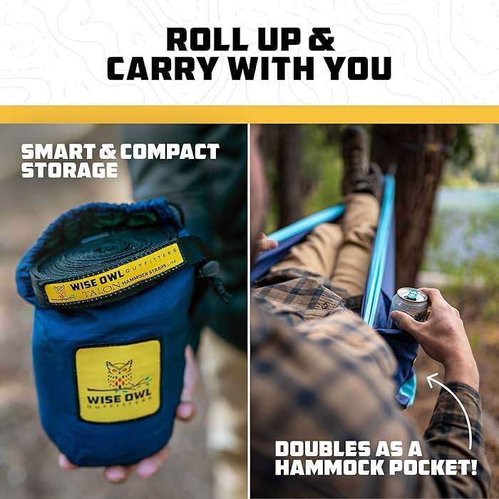 Wise Owl Outfitters Camping Hammock – up to 500lbs Portable Hammock with Tree Straps - Travel, Backpacking, Hiking, Outdoors Camping Gear - Single or Double - Image 6
