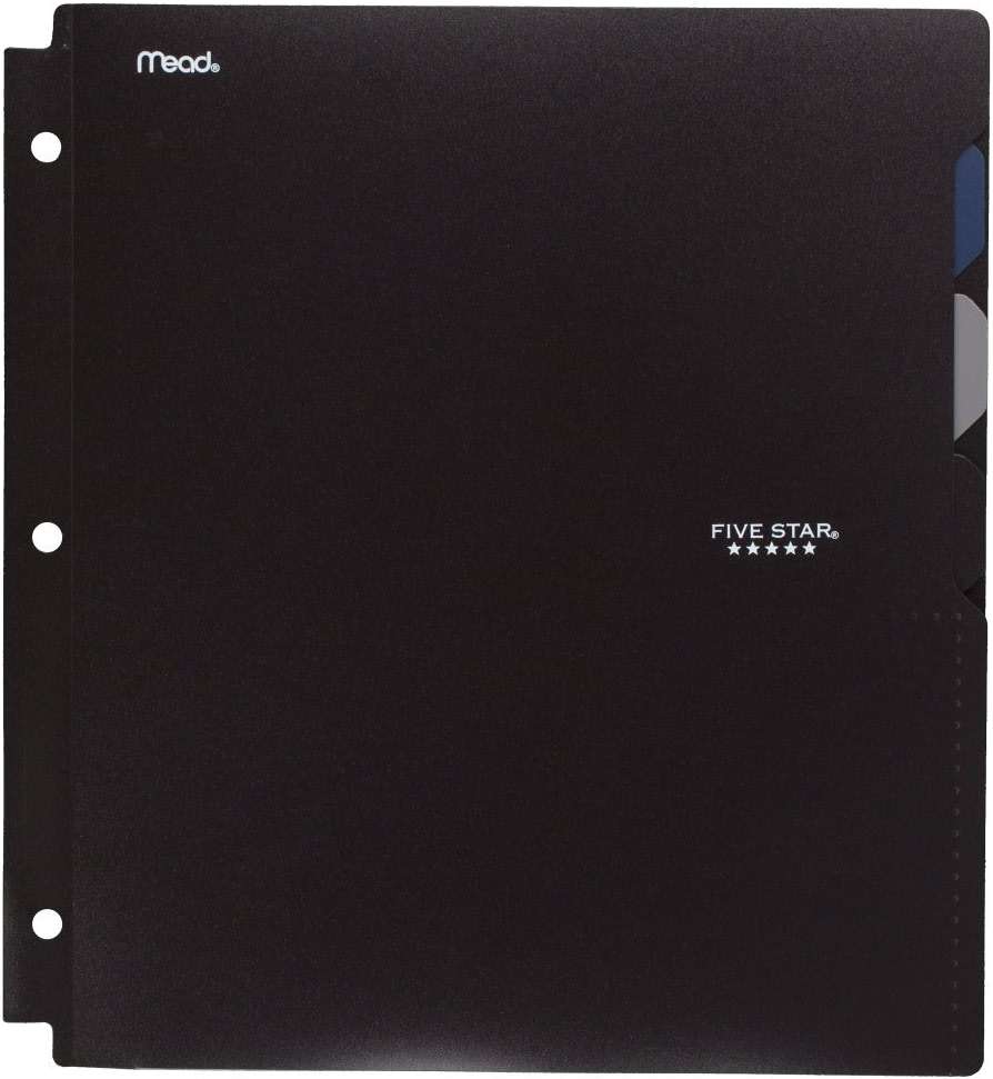 Five Star 4-Pocket Folder, Quick-View, Plastic, Folders with Pockets, Color Selected for You, 1 Count (33168) - Image 1