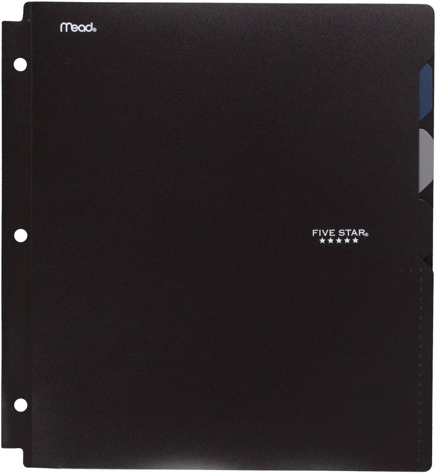 Five Star 4-Pocket Folder, Quick-View, Plastic, Folders with Pockets, Color Selected for You, 1 Count (33168) - Product Image