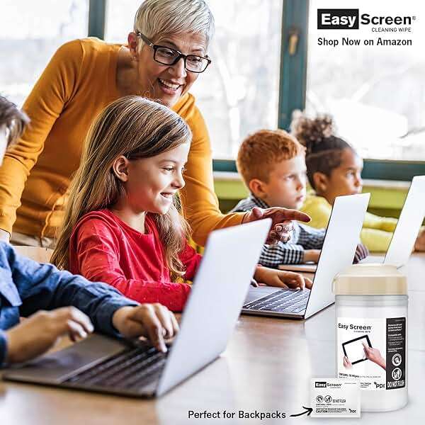 Easy Screen Cleaning Wipes, Electronic Screen Cleaning, Laptops, Monitors, Phone, Tablet, TV Screen Cleaning Wipe, 70 Wipes per Canister, Large 9"x 6" Durable Wipe - Image 2