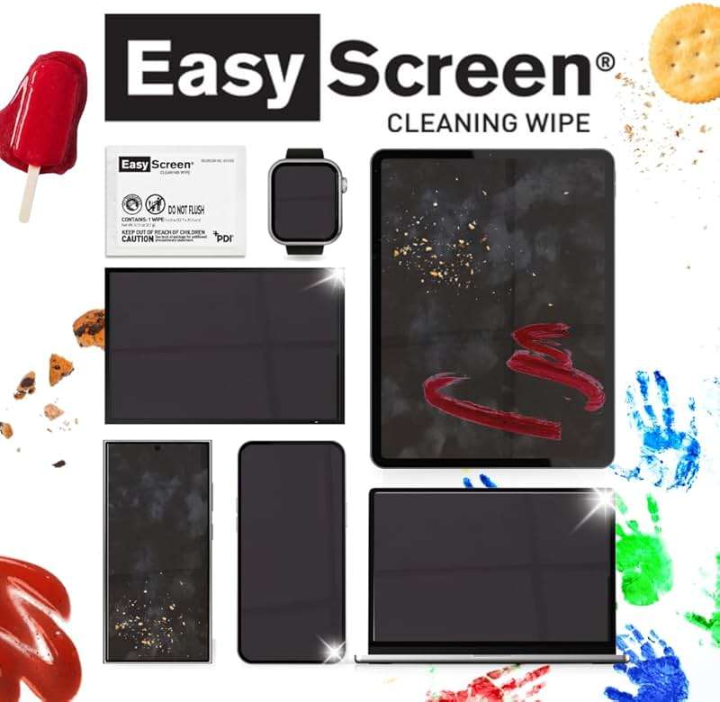 Easy Screen Cleaning Wipes, Electronic Screen Cleaning, Laptops, Monitors, Phone, Tablet, TV Screen Cleaning Wipe, 70 Wipes per Canister, Large 9"x 6" Durable Wipe - Image 3