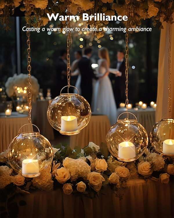 Homemory 12Pcs Flickering Flameless Candle Battery Operated, 200+Hours Fake Electric LED Tea Lights for Votive, Centerpiece Table Decorations, Wedding, Aniversary, Halloween, Christmas - Image 2