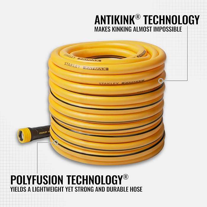 Stanley FATMAX Professional Grade Garden Hose, 100 Feet x 5/8 Inch, Yellow, 500 PSI - Image 3