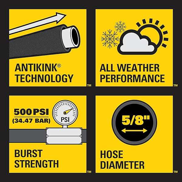 Stanley FATMAX Professional Grade Garden Hose, 100 Feet x 5/8 Inch, Yellow, 500 PSI - Image 9