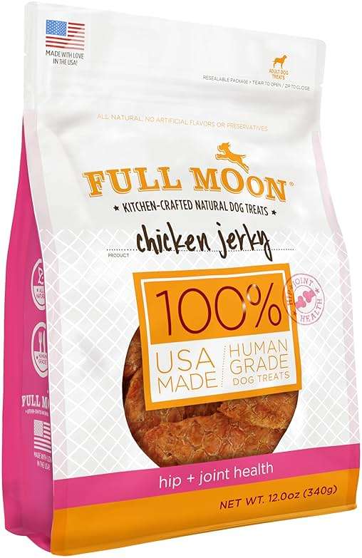 Full Moon Chicken Jerky Healthy All Natural Dog Treats Human Grade For Hip And Joint 12 oz - Image 1