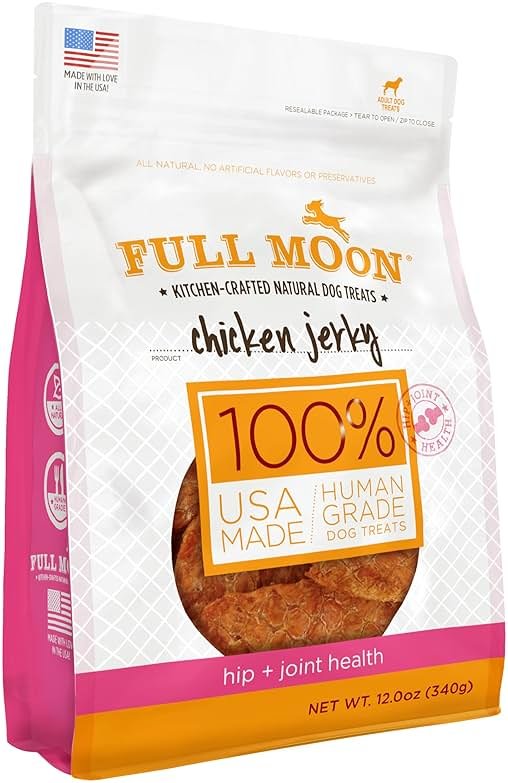 Full Moon Chicken Jerky Healthy All Natural Dog Treats Human Grade For Hip And Joint 12 oz - Product Image