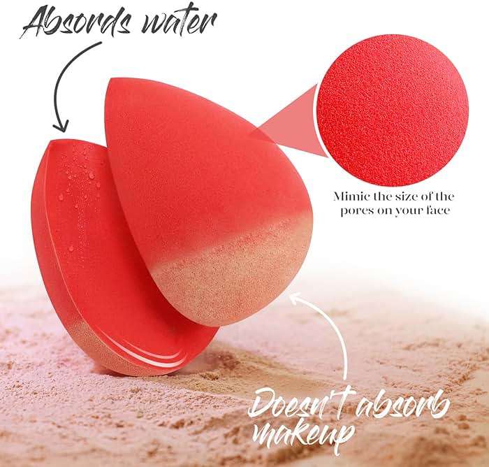 BEAKEY Makeup Sponge Set 5 Pack Micro Porous Low Absorption Soft Latex Free Foundation Beauty Sponges & Blenders for Powder Cream - Image 3