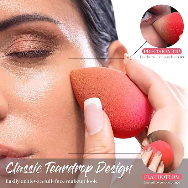 BEAKEY Makeup Sponge Set 5 Pack Micro Porous Low Absorption Soft Latex Free Foundation Beauty Sponges & Blenders for Powder Cream - Image 5