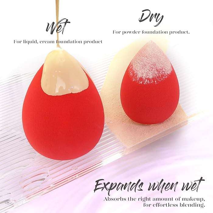 BEAKEY Makeup Sponge Set 5 Pack Micro Porous Low Absorption Soft Latex Free Foundation Beauty Sponges & Blenders for Powder Cream - Image 6