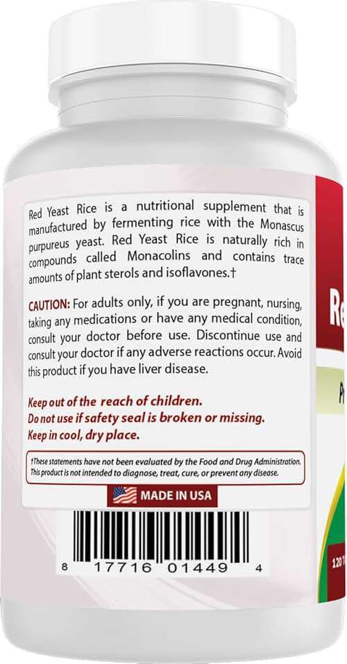 Best Naturals Red Yeast Rice 1200 mg (Non-GMO) 120 Tablets - Non Irradiated, Citrinin Free - Image 7