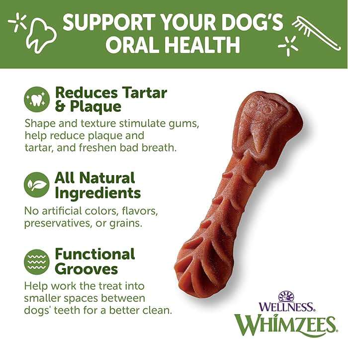 Whimzees Wellness Brushzees Natural Dog Dental Treat, VOHC Accepted Chews, Freshens Breath, Extra-Small Size, 12.7 oz Bag, 48 Count - Image 5