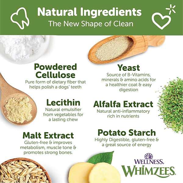 Whimzees Wellness Brushzees Natural Dog Dental Treat, VOHC Accepted Chews, Freshens Breath, Extra-Small Size, 12.7 oz Bag, 48 Count - Image 6