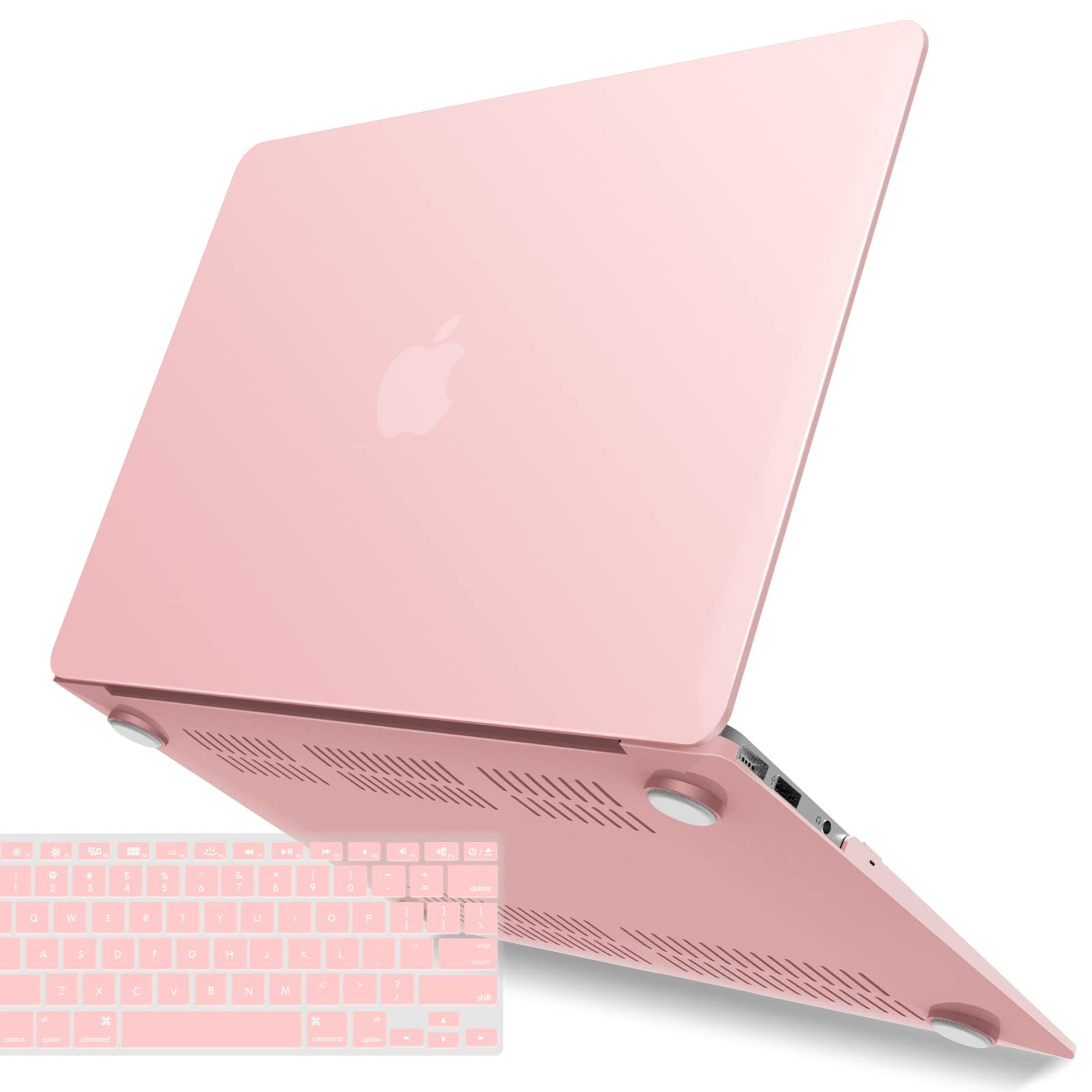 IBENZER Compatible with Old Version MacBook Air 13 Inch Case (2010-2017 Release). Models: A1466 / A1369, Plastic Hard Shell Case with Keyboard Cover for Mac Air 13, Rose Quartz, A1301RQ+1 - Product Image
