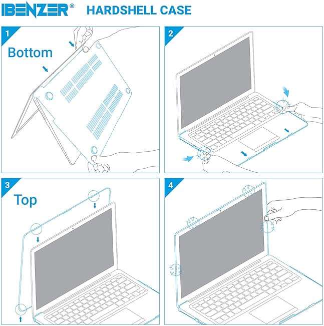 IBENZER Compatible with Old Version MacBook Air 13 Inch Case (2010-2017 Release). Models: A1466 / A1369, Plastic Hard Shell Case with Keyboard Cover for Mac Air 13, Rose Quartz, A1301RQ+1 - Image 6