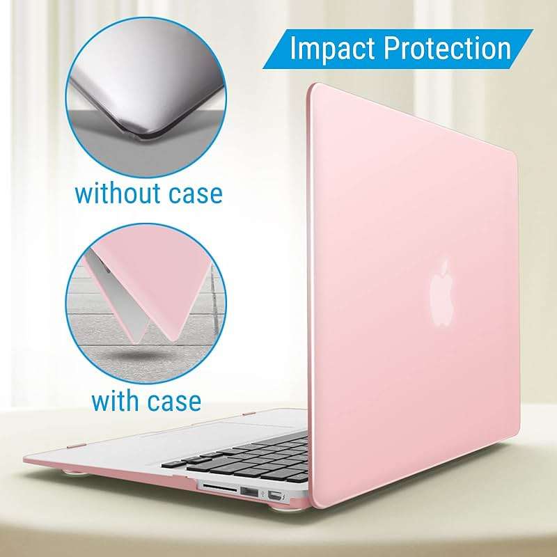 IBENZER Compatible with Old Version MacBook Air 13 Inch Case (2010-2017 Release). Models: A1466 / A1369, Plastic Hard Shell Case with Keyboard Cover for Mac Air 13, Rose Quartz, A1301RQ+1 - Image 8