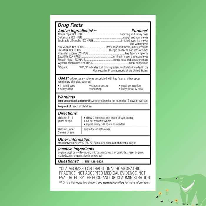 Genexa Kids Allergy Care | Drug Free, Non-Drowsy Children's Allergy & Decongestant Remedy | Vegan & Non-GMO | Homeopathic Relief Made Clean | Organic Acai Berry Flavor | 60 Chewable Tablets Ages 3-11 - Image 6