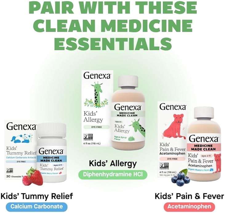 Genexa Kids Allergy Care | Drug Free, Non-Drowsy Children's Allergy & Decongestant Remedy | Vegan & Non-GMO | Homeopathic Relief Made Clean | Organic Acai Berry Flavor | 60 Chewable Tablets Ages 3-11 - Image 7