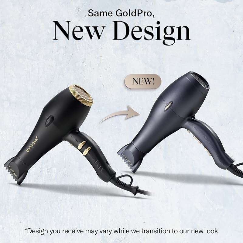 Bio Ionic GoldPro Hair Dryer, Blue, Moisturizing Heat Technology & 24K Gold MX, Ultra-Powerful 1875W AC Motor, Lightweight Blow Dryer with Ergonomic Handle, Multi-Speed Settings - Image 2