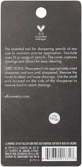 e.l.f., Dual-Pencil Sharpener, Convenient, Essential Tool, Sharpens, Easy To Clean, Travel-Friendly, Compact, Includes Bonus Small Sharpener - Image 4