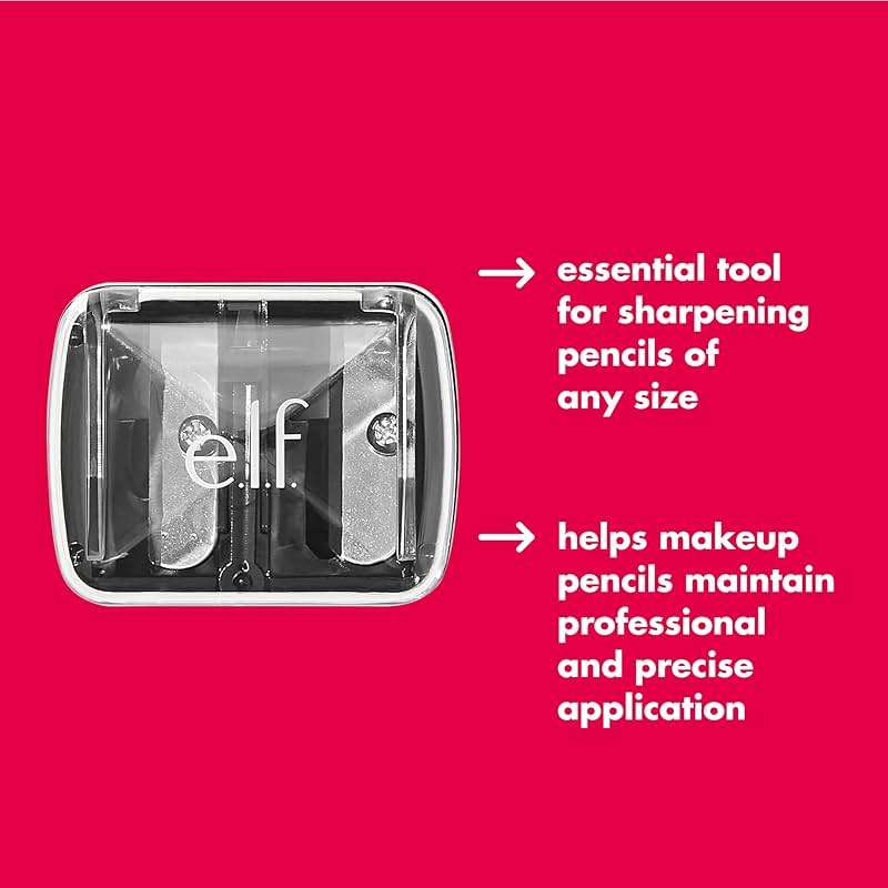 e.l.f., Dual-Pencil Sharpener, Convenient, Essential Tool, Sharpens, Easy To Clean, Travel-Friendly, Compact, Includes Bonus Small Sharpener - Image 5