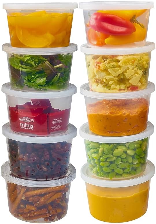 DuraHome - Deli Containers with Lids Leakproof - 40 Pack BPA-Free Plastic Microwaveable Clear Food Storage Container Premium Heavy-Duty Quality, Freezer & Dishwasher Safe (16 oz.) - Product Image