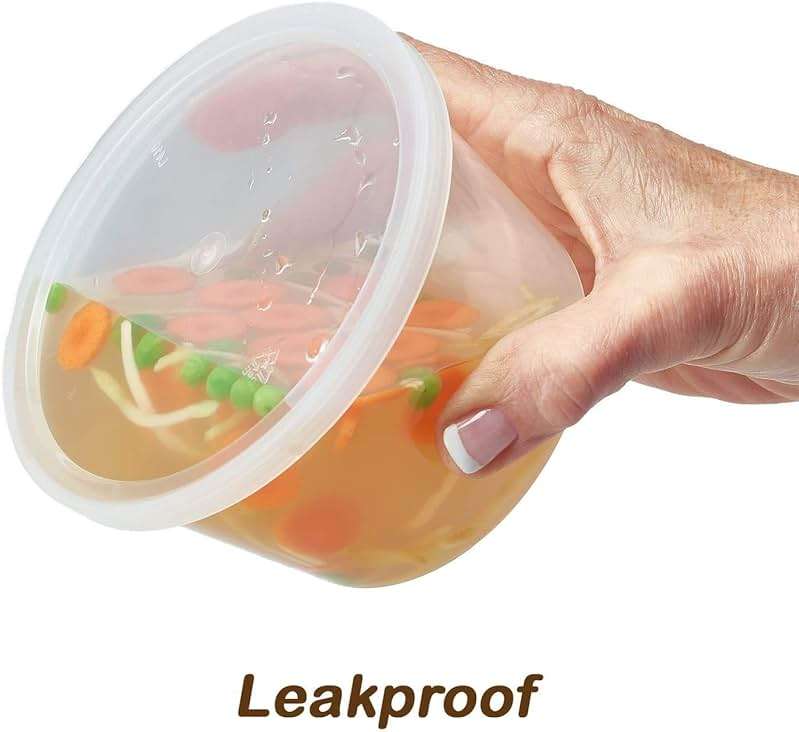 DuraHome - Deli Containers with Lids Leakproof - 40 Pack BPA-Free Plastic Microwaveable Clear Food Storage Container Premium Heavy-Duty Quality, Freezer & Dishwasher Safe (16 oz.) - Image 4