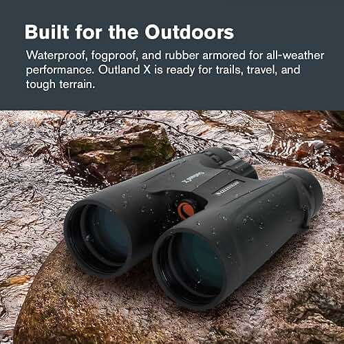 Celestron - Outland X 10x50 Binoculars – Ideal for Birding and Outdoors – 50mm Objective Lenses – 5.6° Field of View – BaK-4 Prisms – Multi-Coated – Waterproof and Fogproof - Image 7
