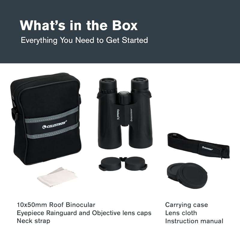 Celestron - Outland X 10x50 Binoculars – Ideal for Birding and Outdoors – 50mm Objective Lenses – 5.6° Field of View – BaK-4 Prisms – Multi-Coated – Waterproof and Fogproof - Image 9