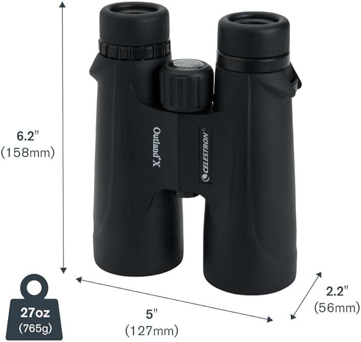 Celestron - Outland X 10x50 Binoculars – Ideal for Birding and Outdoors – 50mm Objective Lenses – 5.6° Field of View – BaK-4 Prisms – Multi-Coated – Waterproof and Fogproof - Image 10