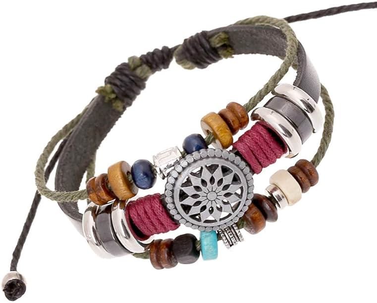 Trenro Women Lady Bohemia Wind Beaded Multilayer Hand Woven Bracelet Jewelry - Product Image