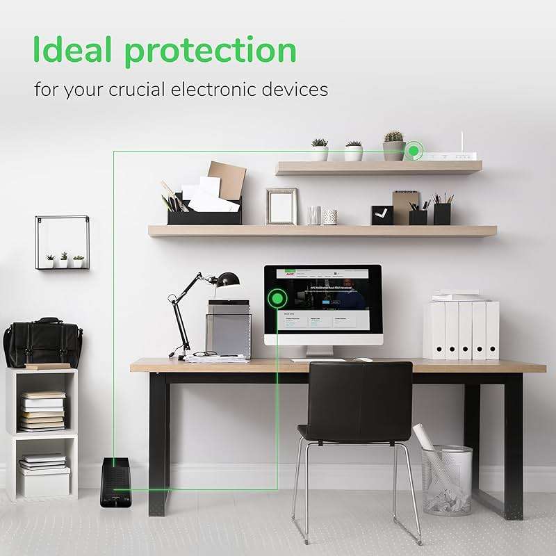 APC UPS 600VA / 330W UPS Battery Backup & Surge Protector, 7 Outlets (NEMA 5-15R), USB Charging Port, BE600M1 Uninterruptible Power Supply for Computers, Wi-Fi Routers, and Home Office Electronics - Image 6