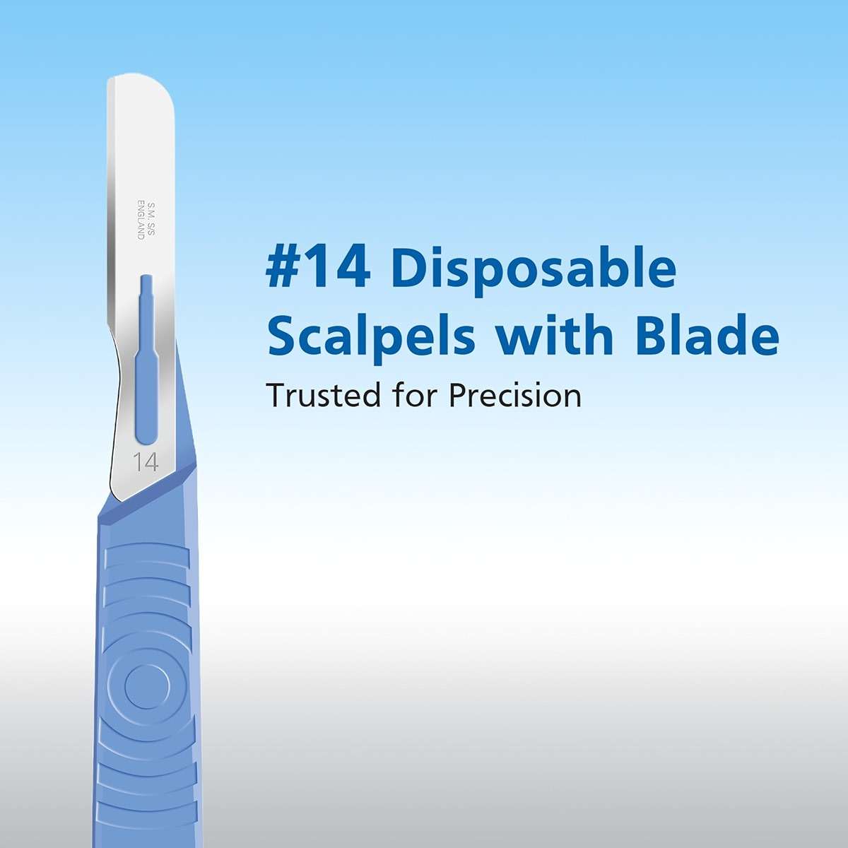 SWANN-MORTON #14 Disposable Surgical Scalpel with Blade - Sterile Dermaplane Blade for Face, Dermaplaning for Women & Men, Beauty Tools for Estheticians - Individually Packed, Box of 10 - Image 2